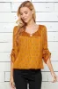 Orange 3/4 Sleeve Bubble Blouse sold by Dress Barn