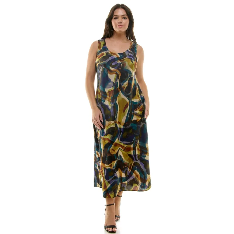Swirl Sleeveless Midi Dress - Plus sold by Dress Barn