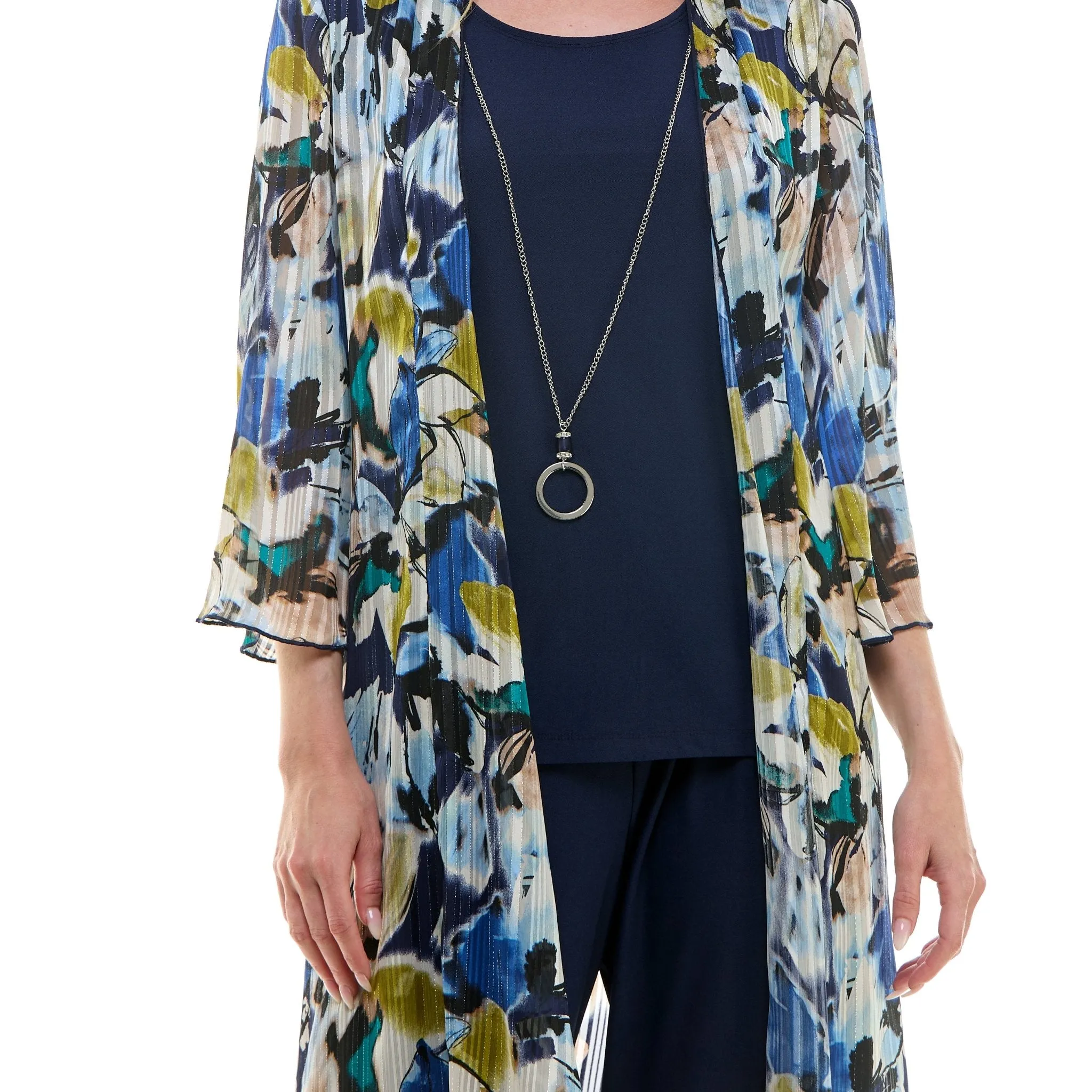 Blue & Green Pantset With Necklace sold by Dress Barn product image thumbnail 4