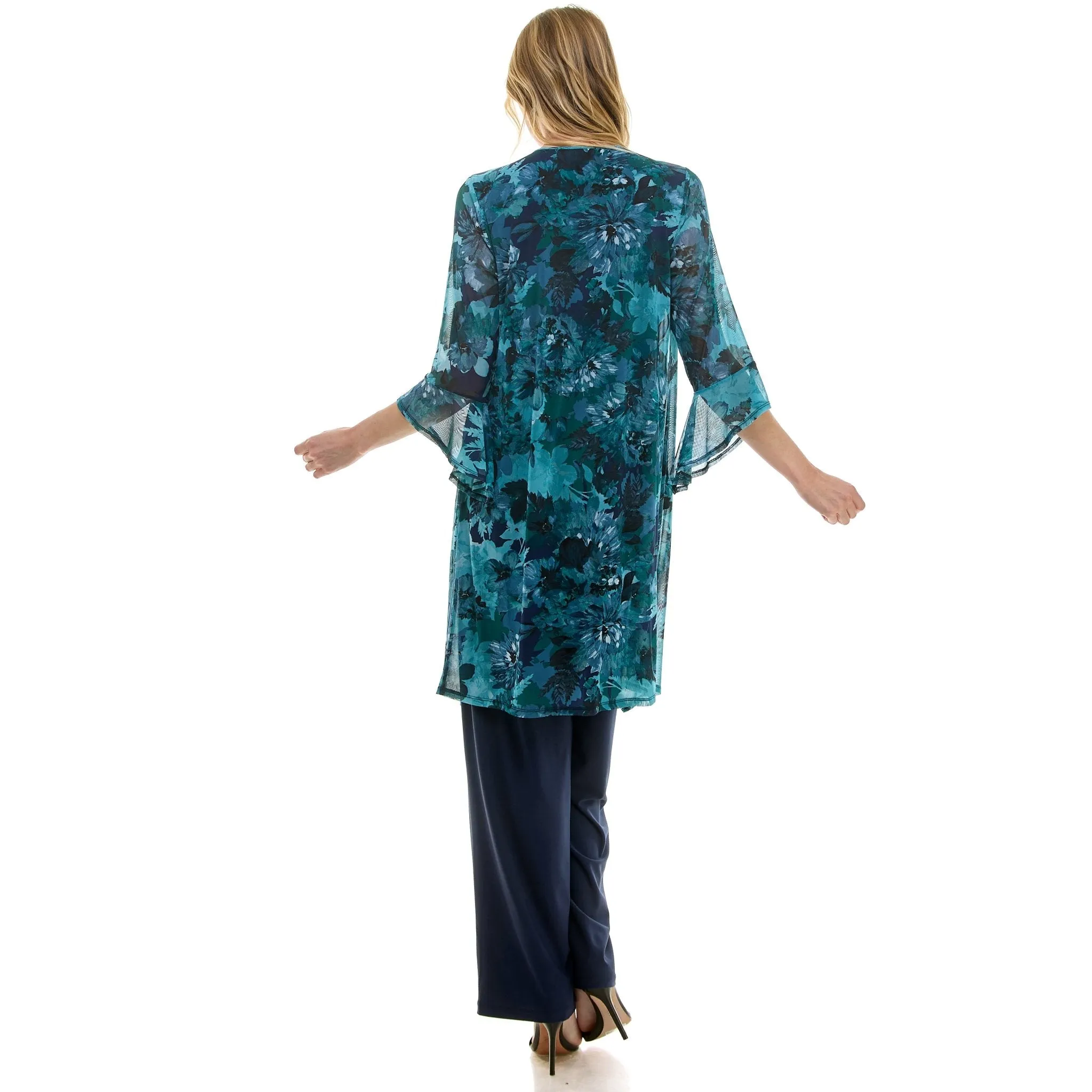 Black & Teal Pantset With Necklace sold by Dress Barn product image thumbnail 4