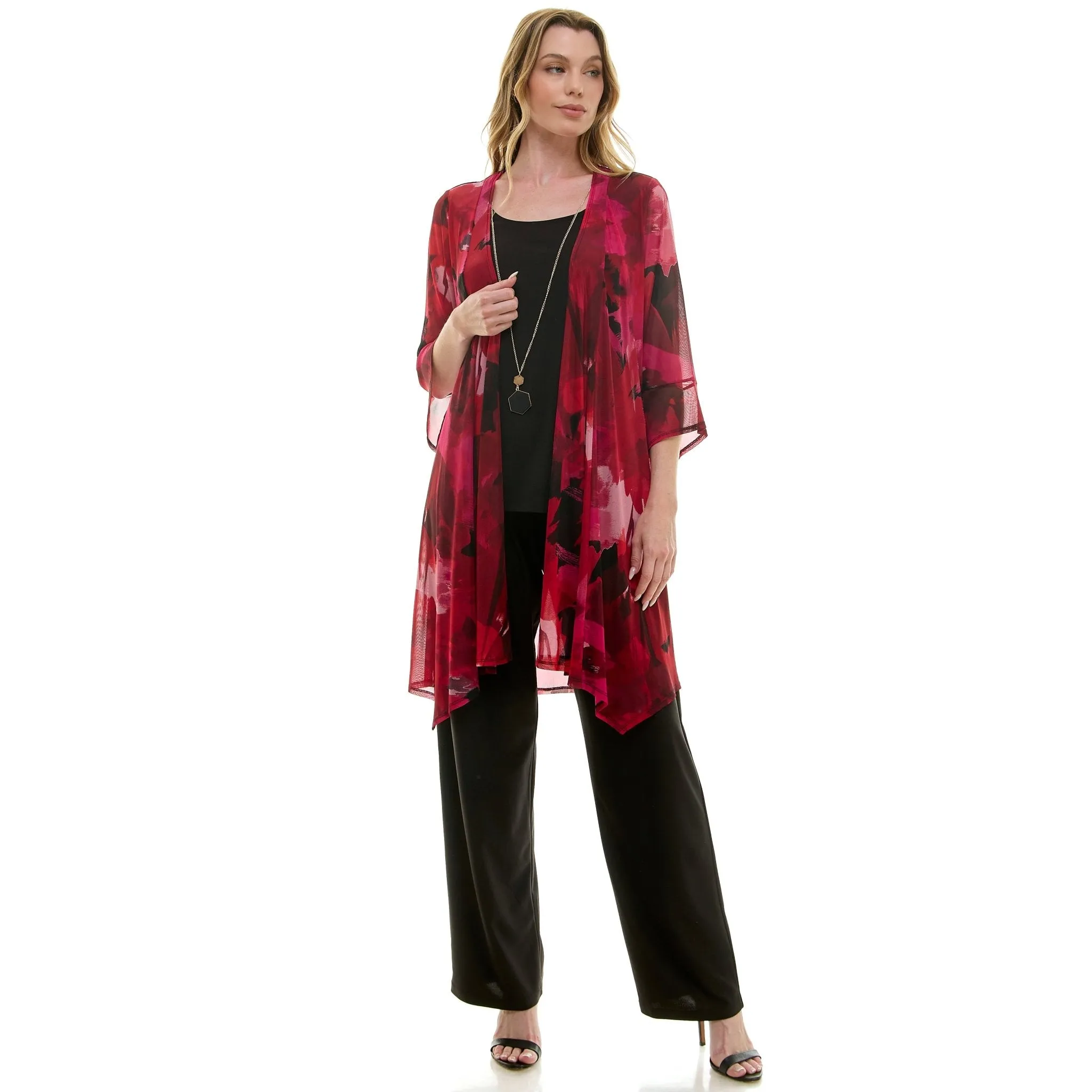 Black & Red Pantset With Necklace sold by Dress Barn