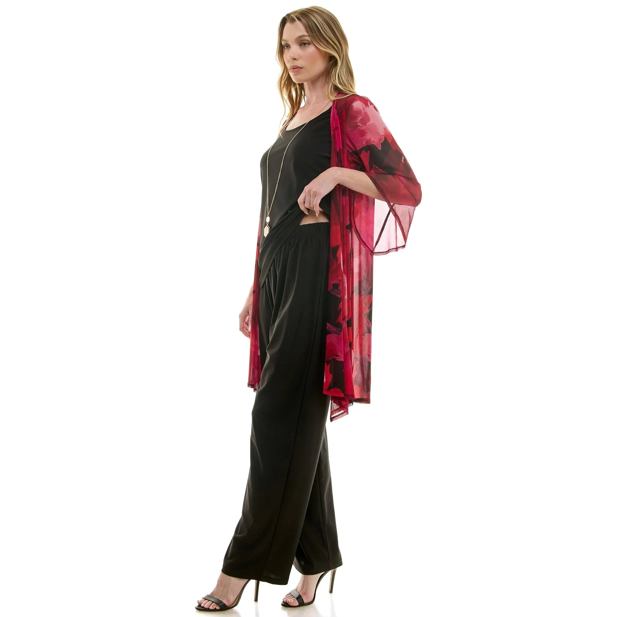 Black & Red Pantset With Necklace sold by Dress Barn product image thumbnail 3