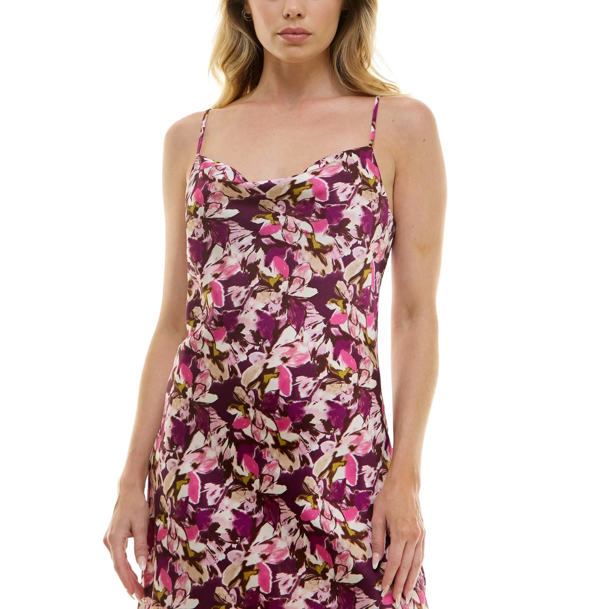 Plum Cowl Neck Midi Slip Dress sold by Dress Barn product image thumbnail 4