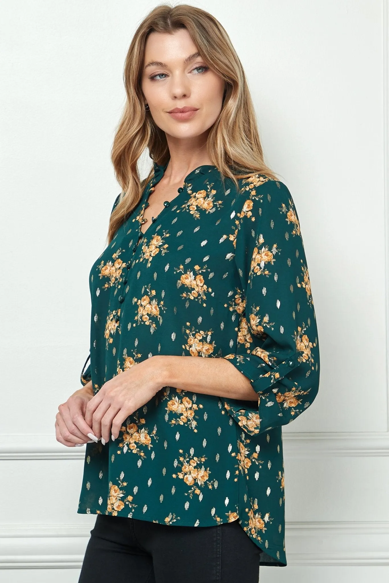 Hunter Blossom 3/4 Sleeve Popover sold by Dress Barn product image thumbnail 4