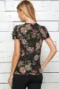 Poppi Black Flutter Sleeve Blouse sold by Dress Barn
