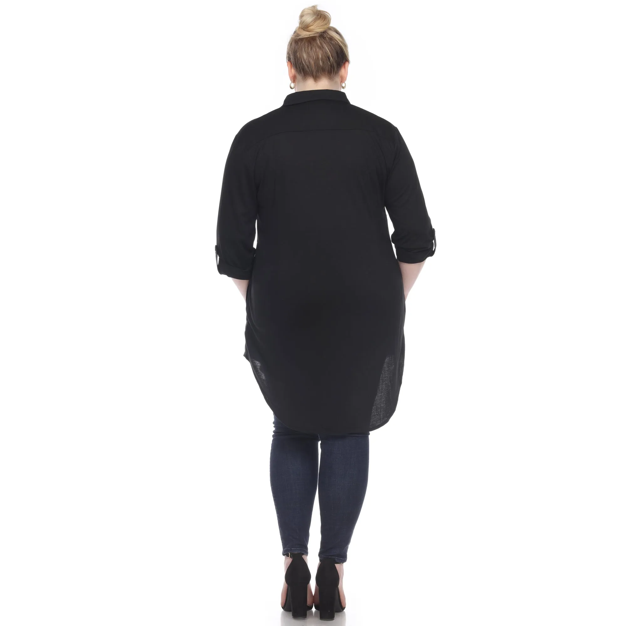 Button Down Stretchy Tunic - Plus sold by Dress Barn product image thumbnail 5