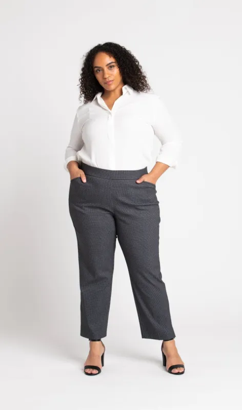 Roz & Ali Superstretch Black Grid Pull On Ankle Pants - Plus sold by Dress Barn