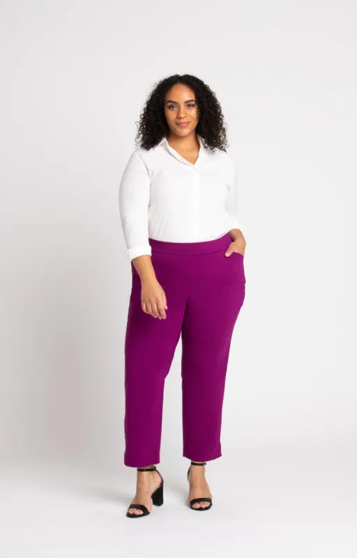 Roz & Ali Superstretch Magenta Pull On Ankle Pants - Plus sold by Dress Barn