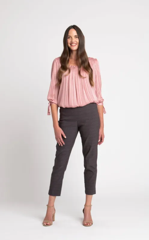 Roz & Ali Millennium Wine Plaid Pull On Ankle Pants sold by Dress Barn