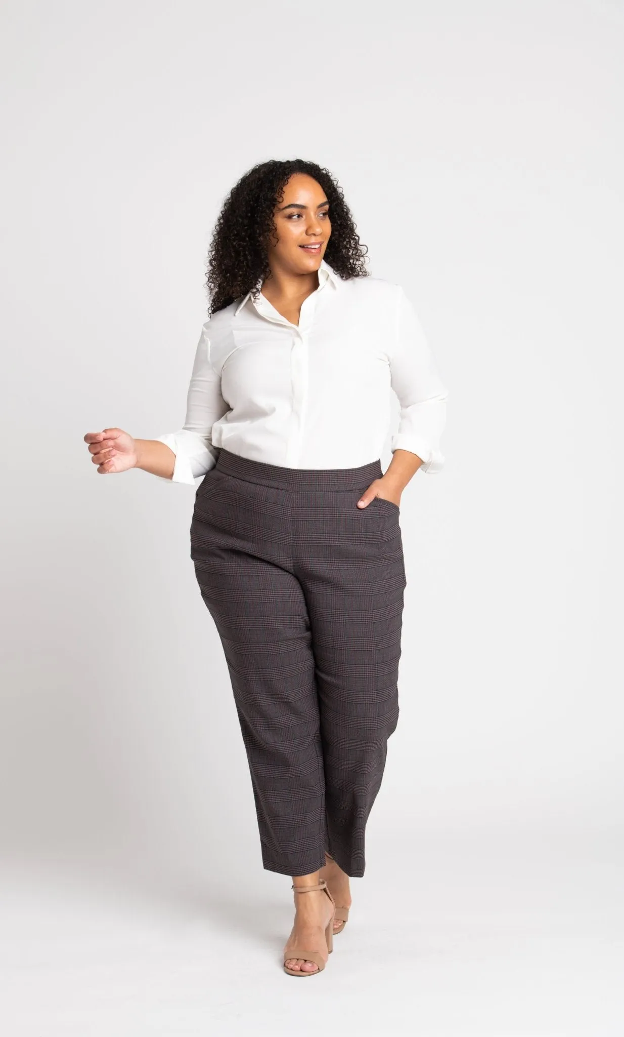 Roz & Ali Millennium Wine Plaid Pull On Ankle Pants - Plus sold by Dress Barn product image thumbnail 4