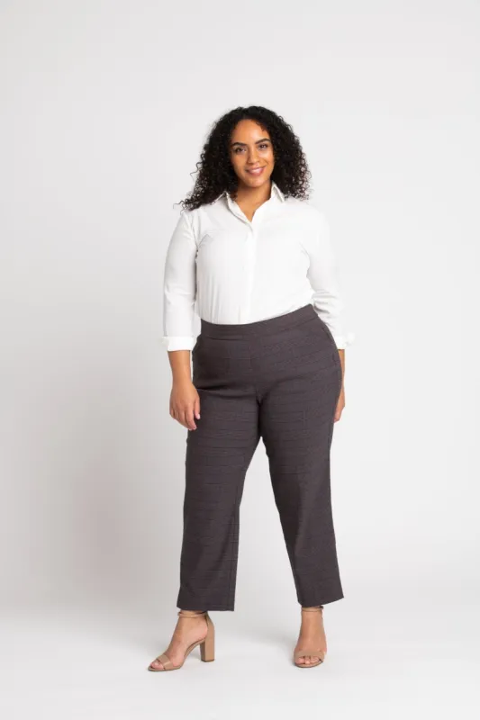 Roz & Ali Millennium Wine Plaid Pull On Ankle Pants - Plus sold by Dress Barn