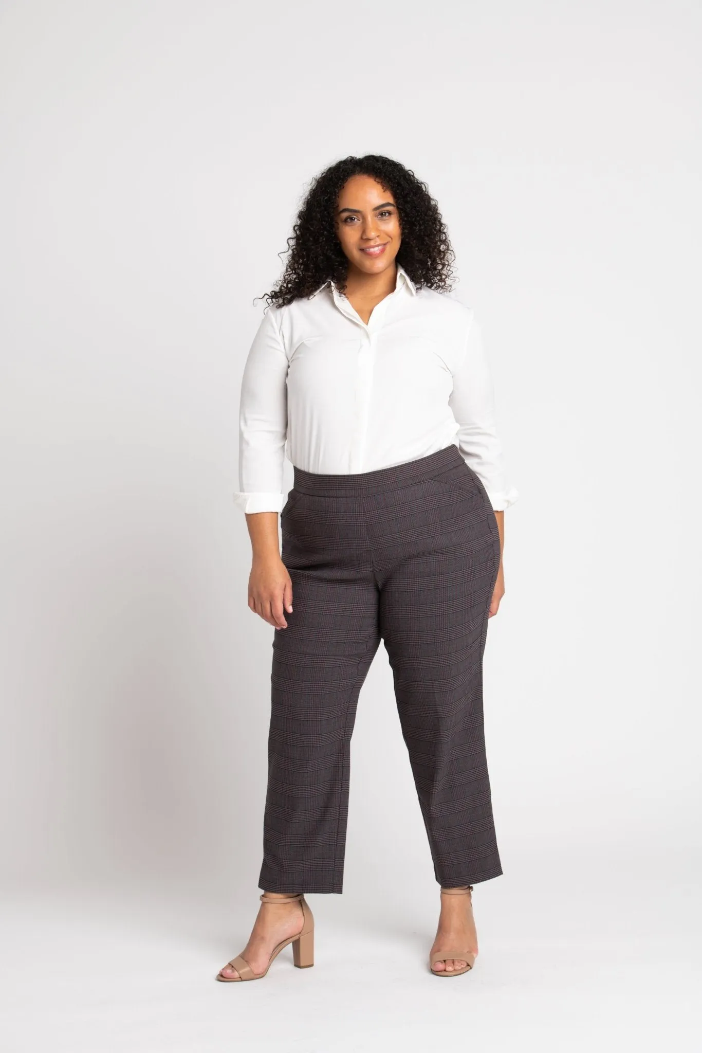 Roz & Ali Millennium Wine Plaid Pull On Ankle Pants - Plus sold by Dress Barn