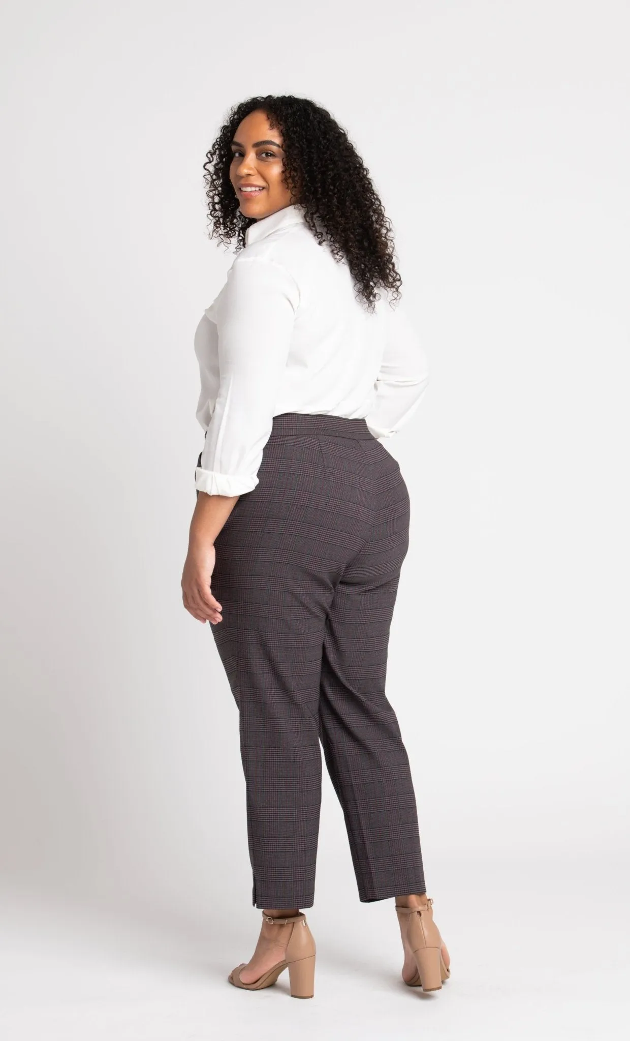 Roz & Ali Millennium Wine Plaid Pull On Ankle Pants - Plus sold by Dress Barn product image thumbnail 2