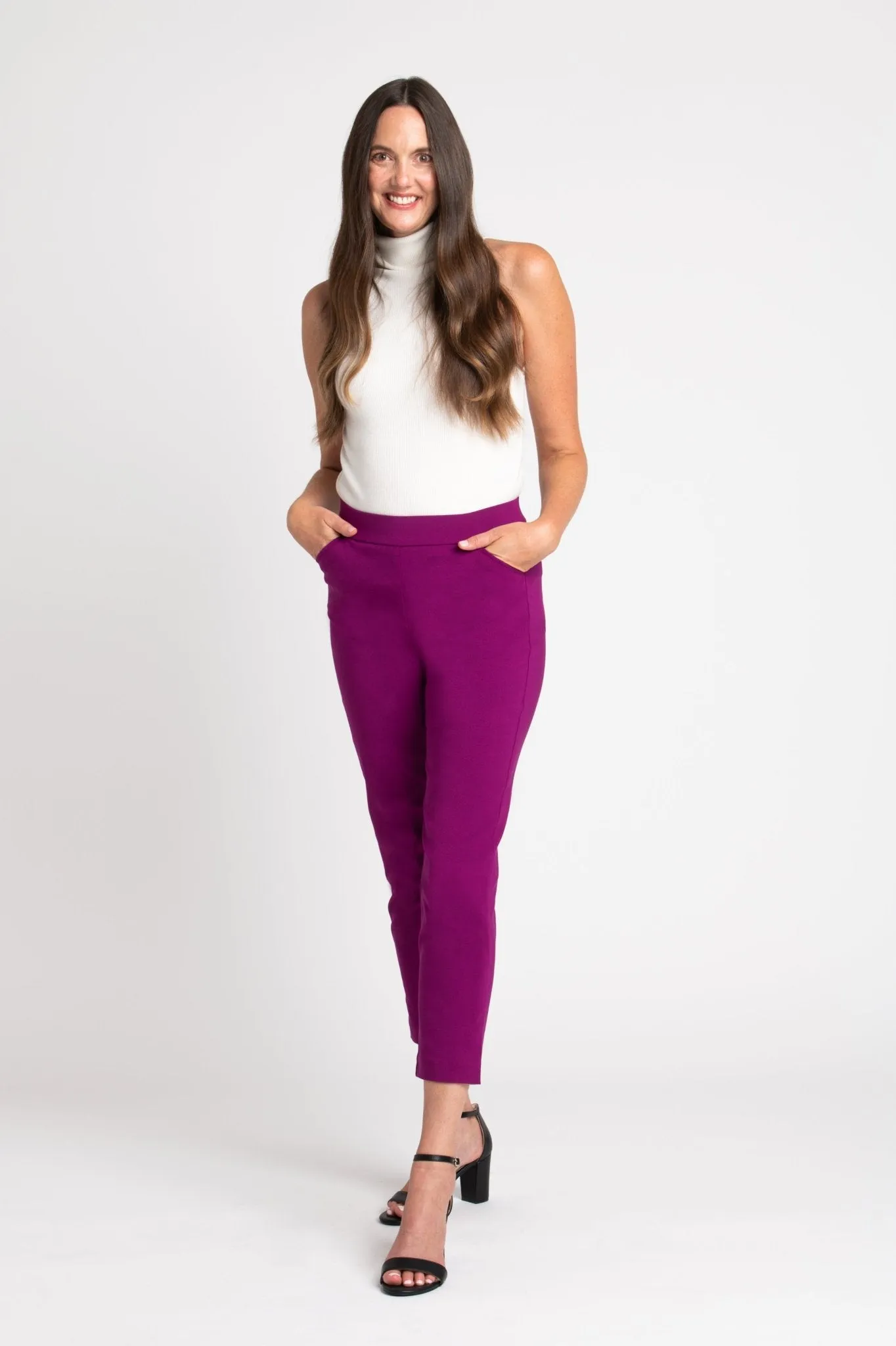 Roz & Ali Superstretch Magenta Pull On Ankle Pants sold by Dress Barn product image thumbnail 3