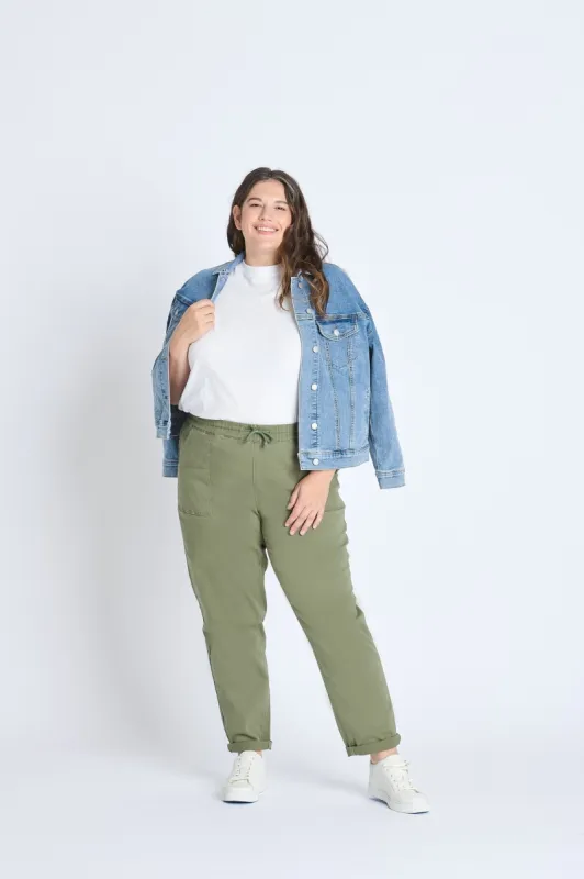 Westport Olive Weekender Twill Jogger - Plus sold by Dress Barn