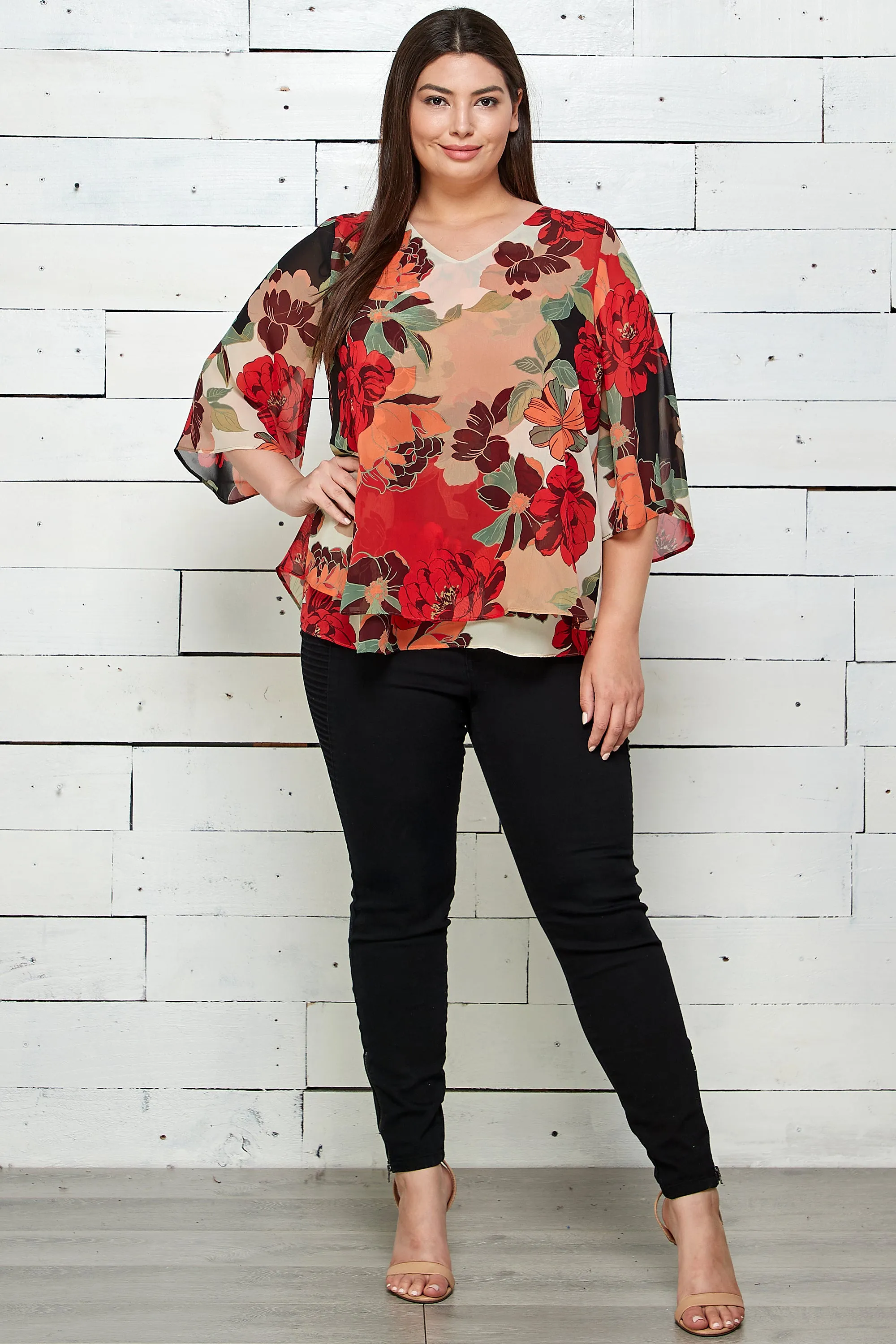 Floral Print Chiffon Blouse - Plus sold by Dress Barn product image thumbnail 2