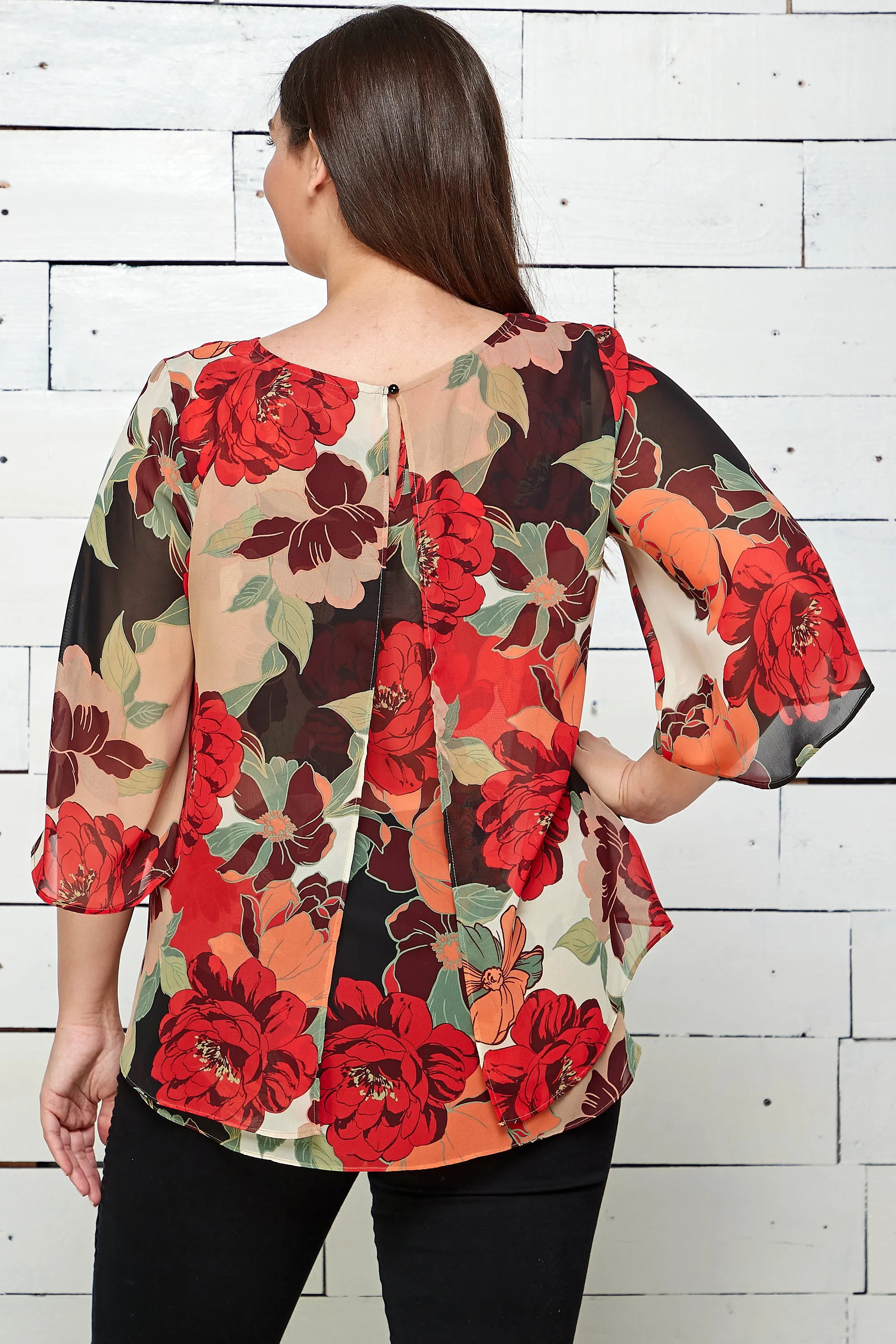 Floral Print Chiffon Blouse - Plus sold by Dress Barn product image thumbnail 4