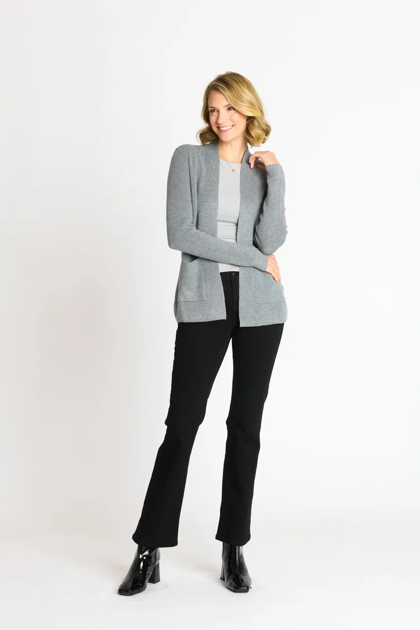Waffle Stitch Cardigan Sweater with Pocket, Medium Grey Heather sold by Dress Barn product image thumbnail 5