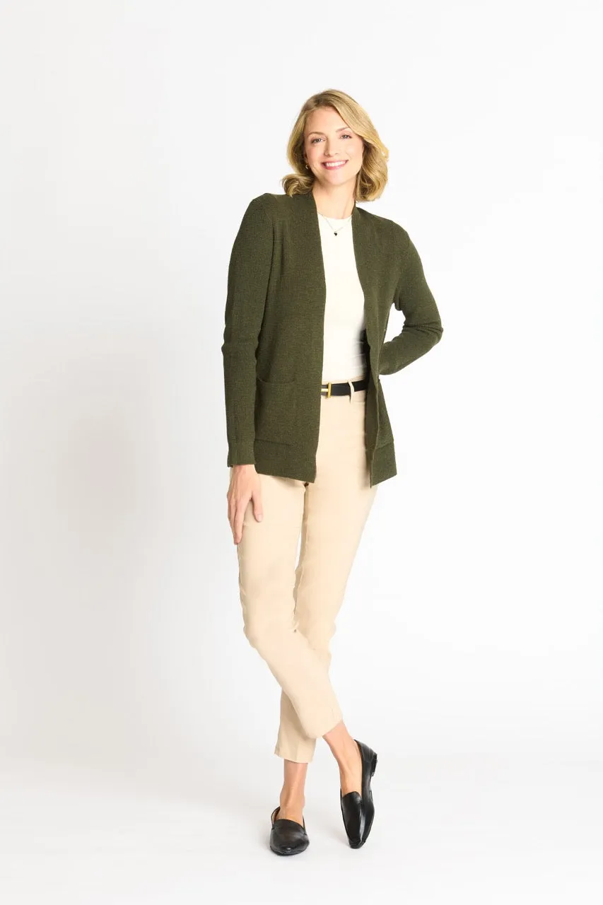 Waffle Stitch Cardigan Sweater with Pocket, Fatigue Heather sold by Dress Barn product image thumbnail 4