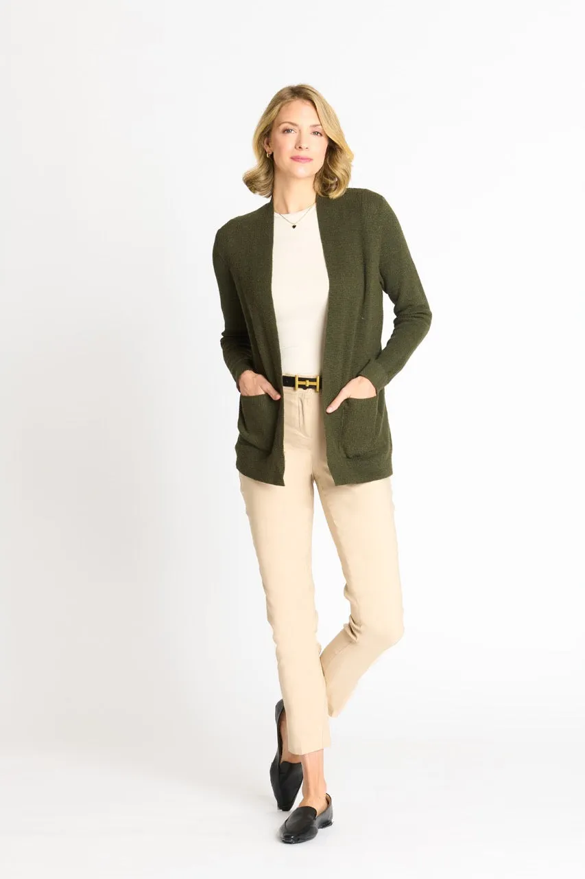 Waffle Stitch Cardigan Sweater with Pocket, Fatigue Heather sold by Dress Barn product image thumbnail 3