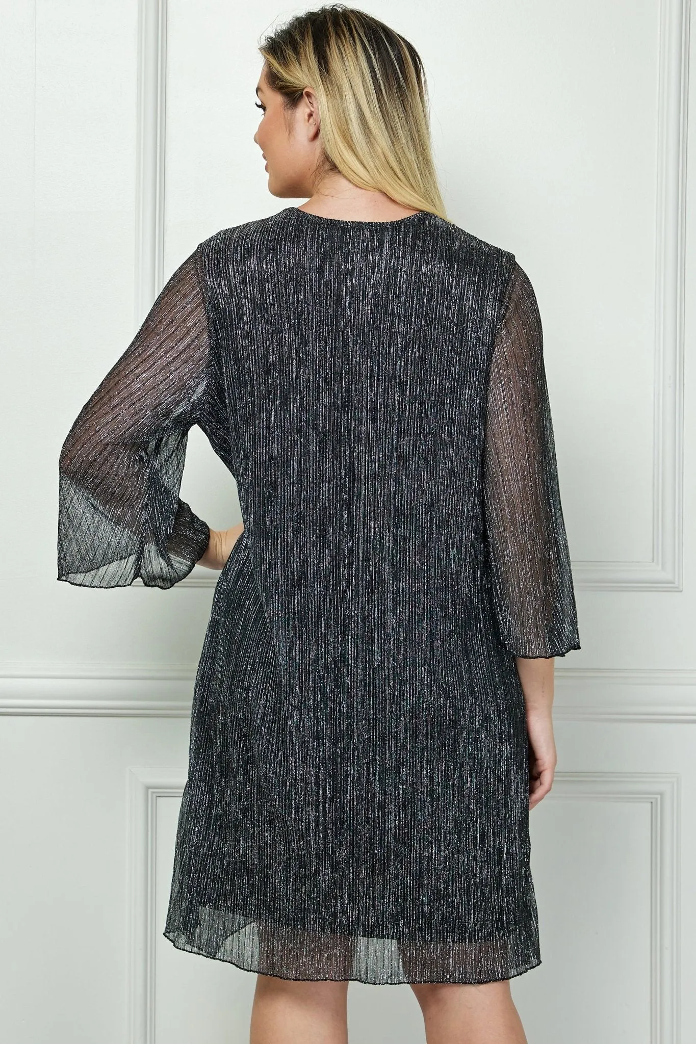 Striped Jacket Tank Dress with Detachable Necklace - Plus sold by Dress Barn product image thumbnail 2