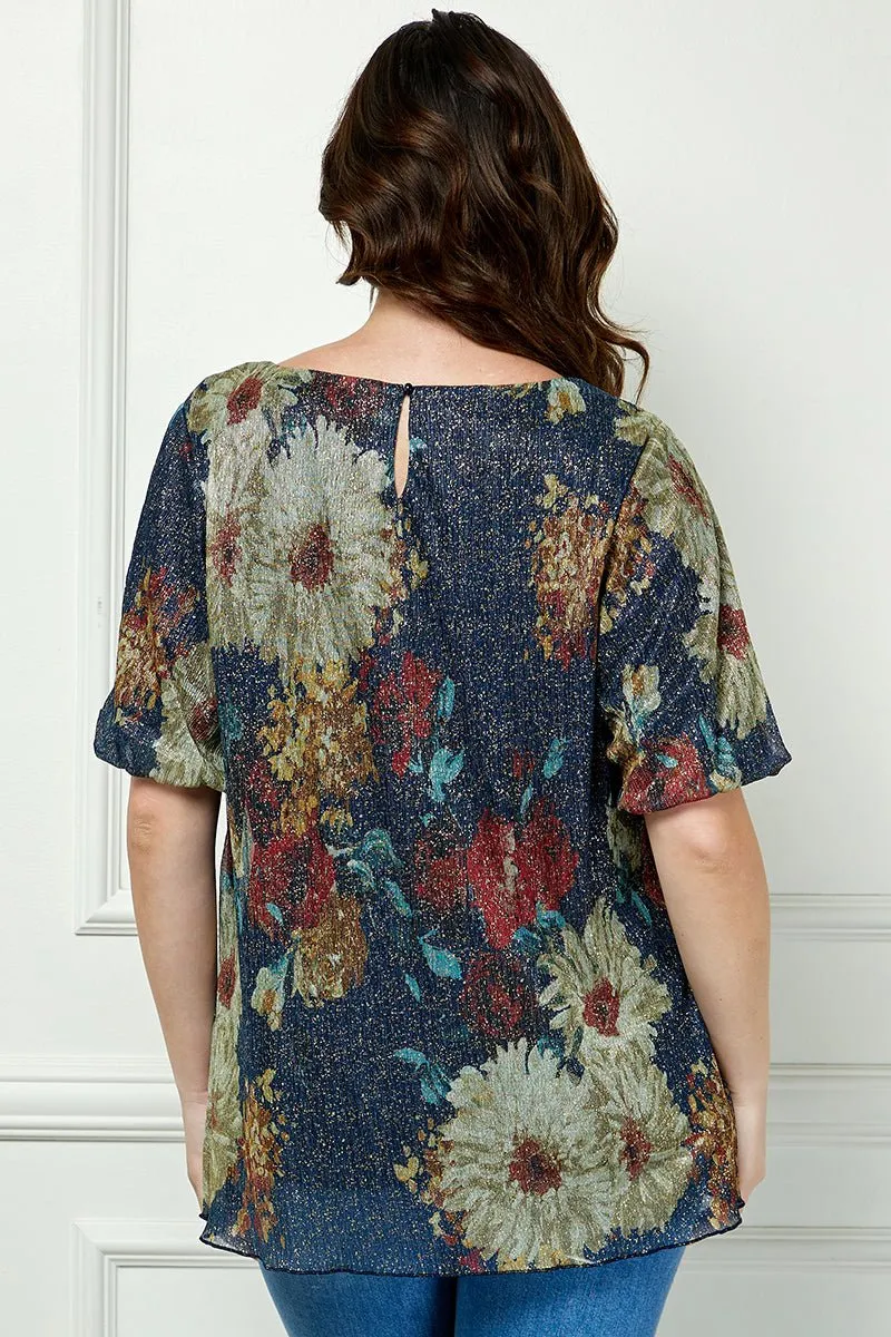 Short Puff Sleeve Scoop Neck Bubble Blouse - Plus sold by Dress Barn product image thumbnail 3