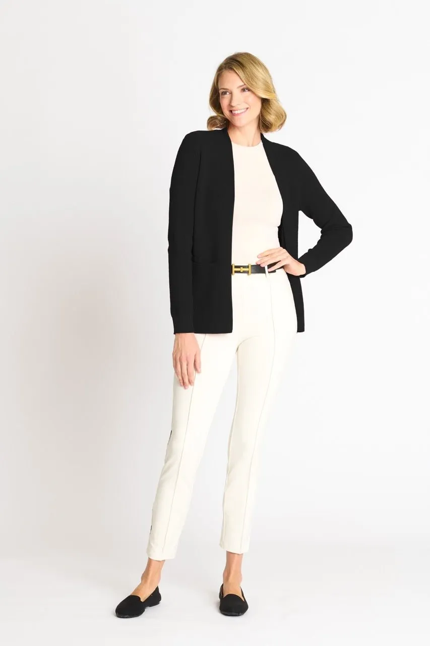 Waffle Stitch Cardigan Sweater with Pocket, Black sold by Dress Barn product image thumbnail 2