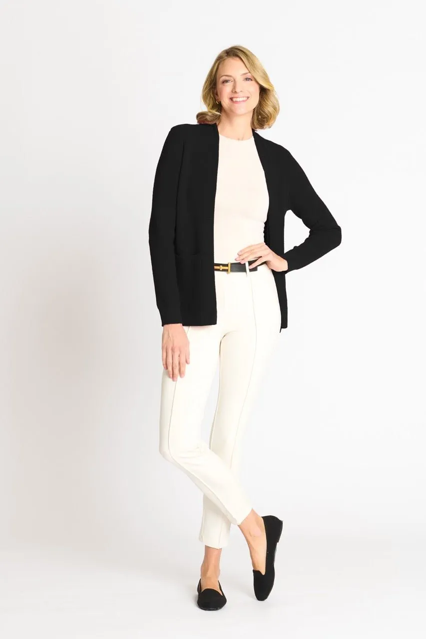 Waffle Stitch Cardigan Sweater with Pocket, Black sold by Dress Barn product image thumbnail 3