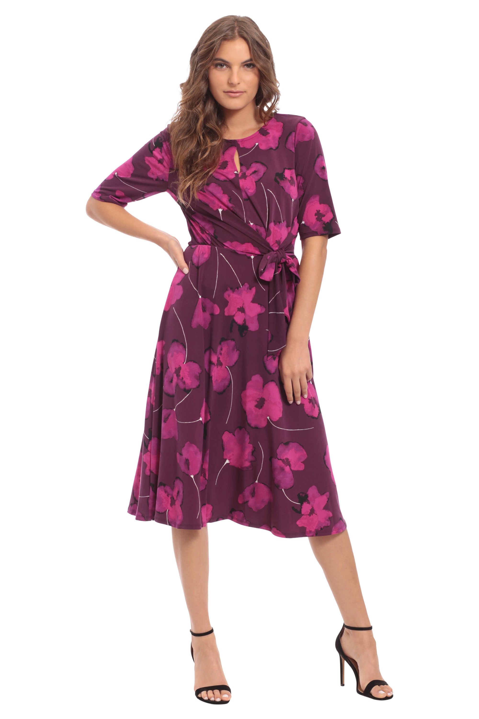 Side Tie Fit & Flare Dress sold by Dress Barn product image thumbnail 4