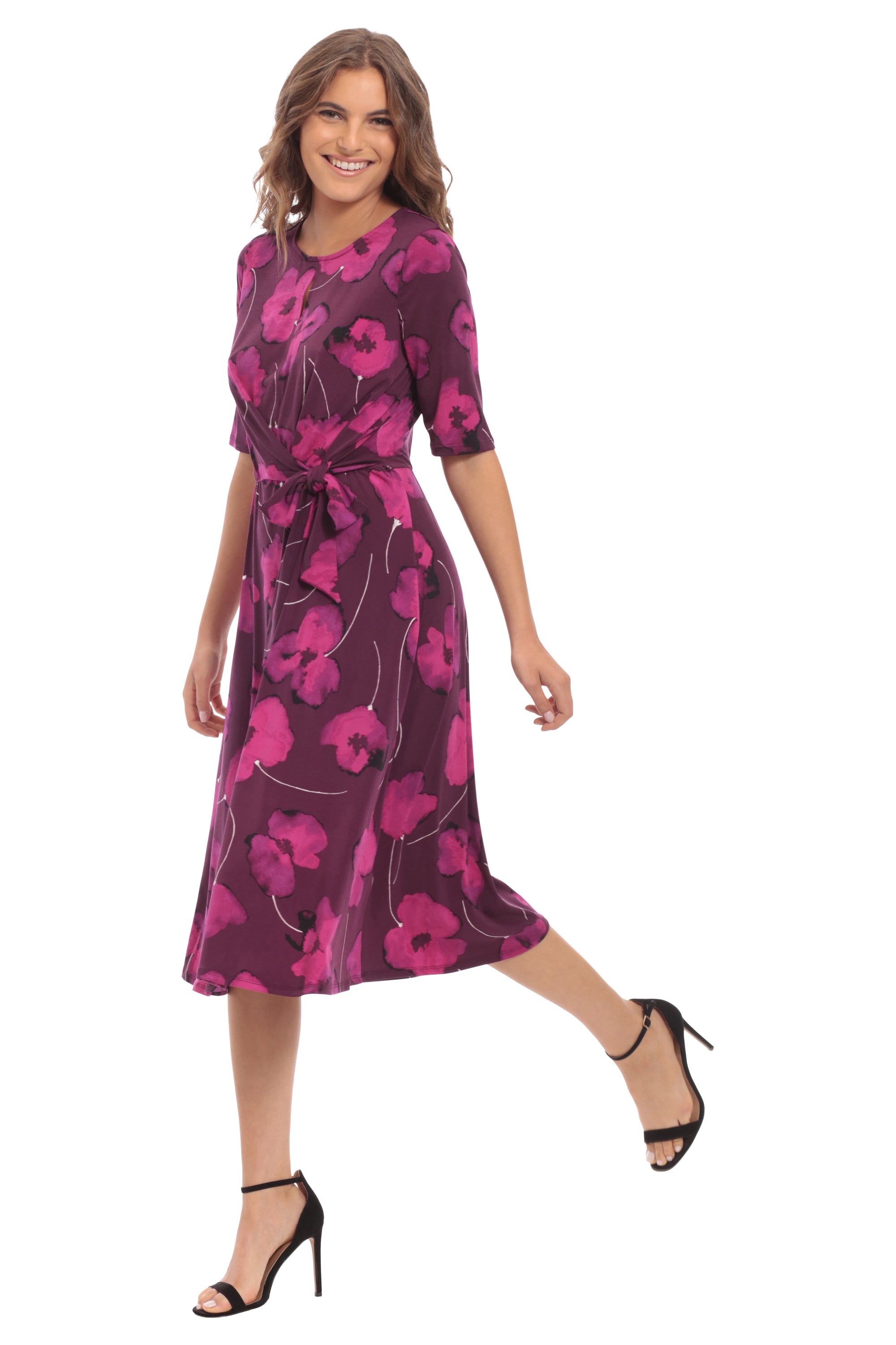 Side Tie Fit & Flare Dress sold by Dress Barn product image thumbnail 3