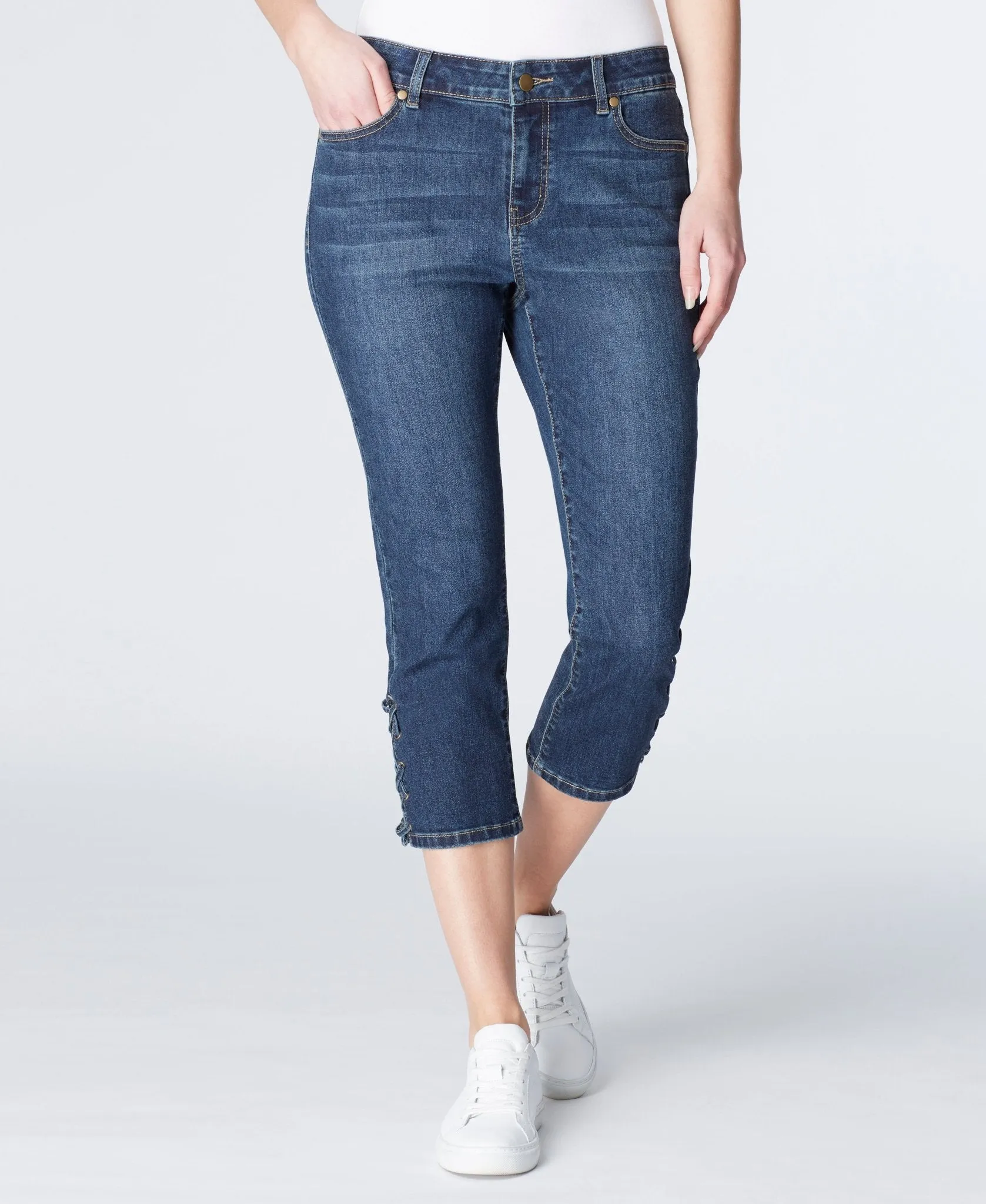 Signature Capri With Side Slit And Lace sold by Dress Barn