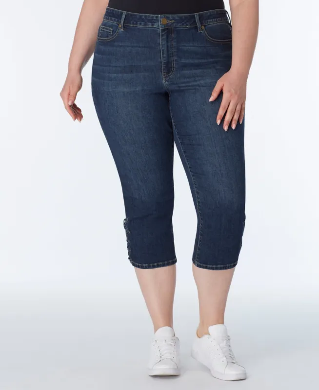 Signature Capri With Side Slit And Lace - Plus sold by Dress Barn