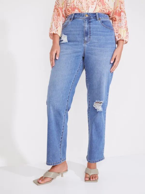 Westport Signature Straight Leg with Destruction - Plus sold by Dress Barn