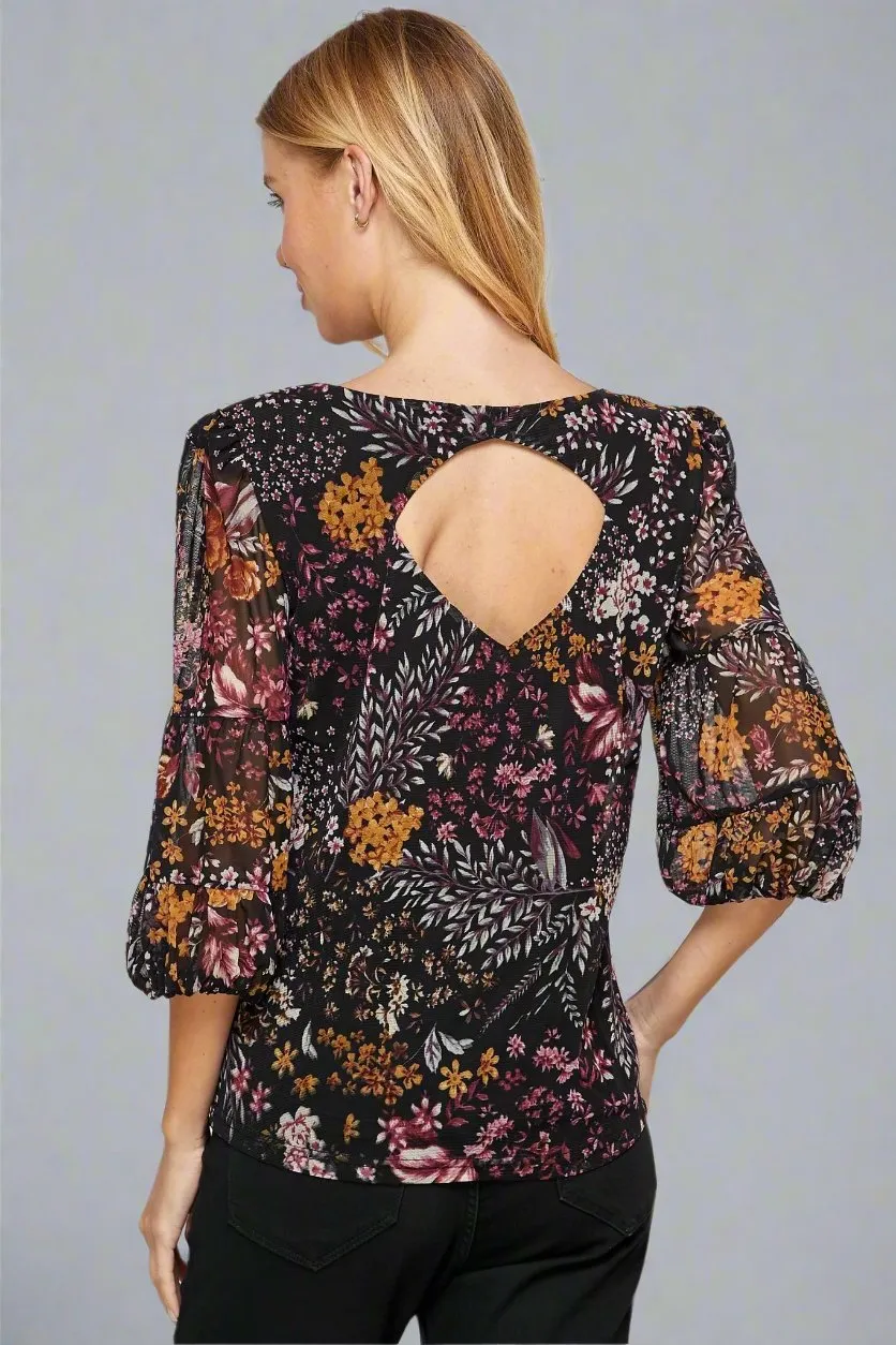 3/4 Length Bubble Sleeve Cutout Back Blouse sold by Dress Barn product image thumbnail 2