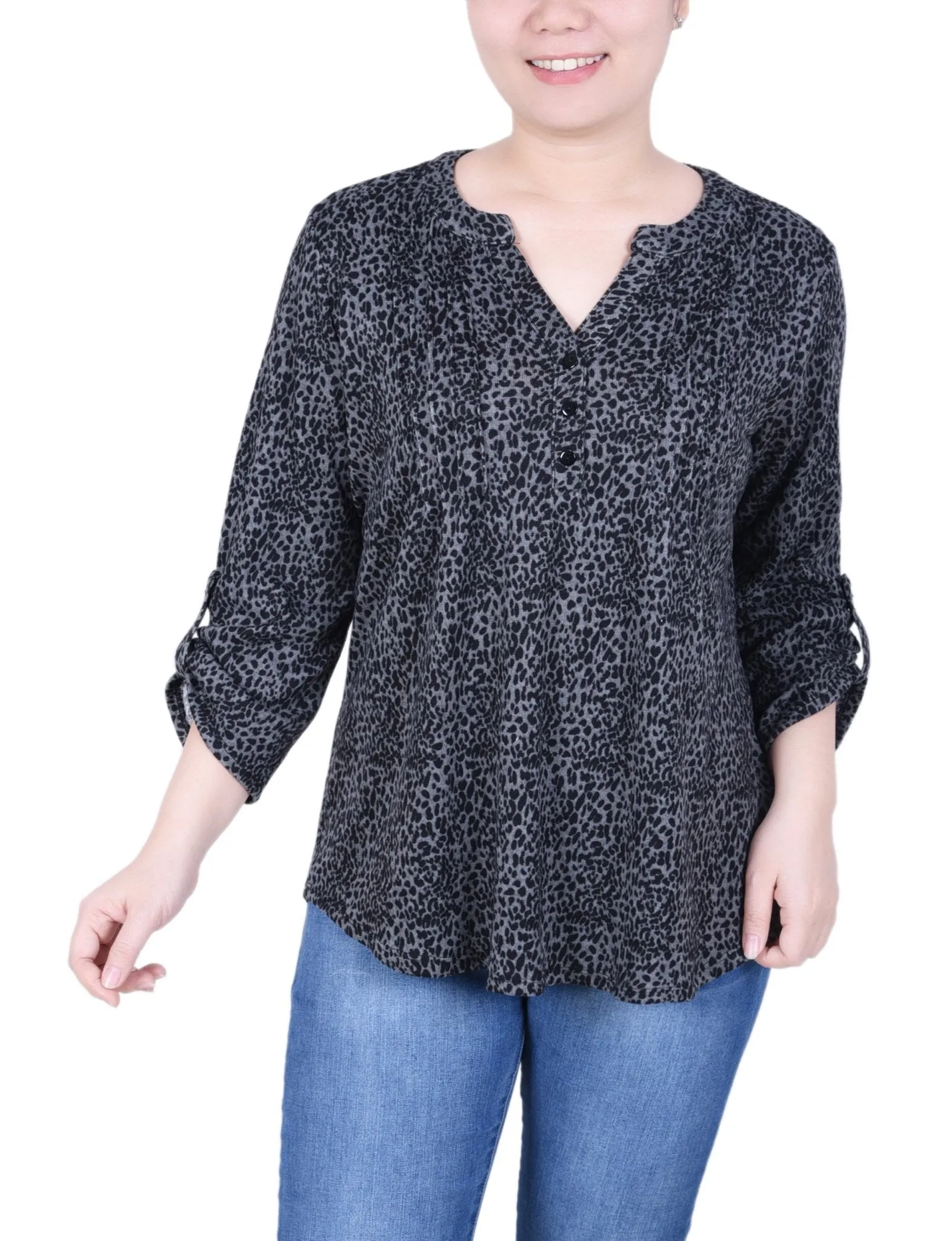 3/4 Length Roll Sleeve Top - Petite sold by Dress Barn product image thumbnail 5