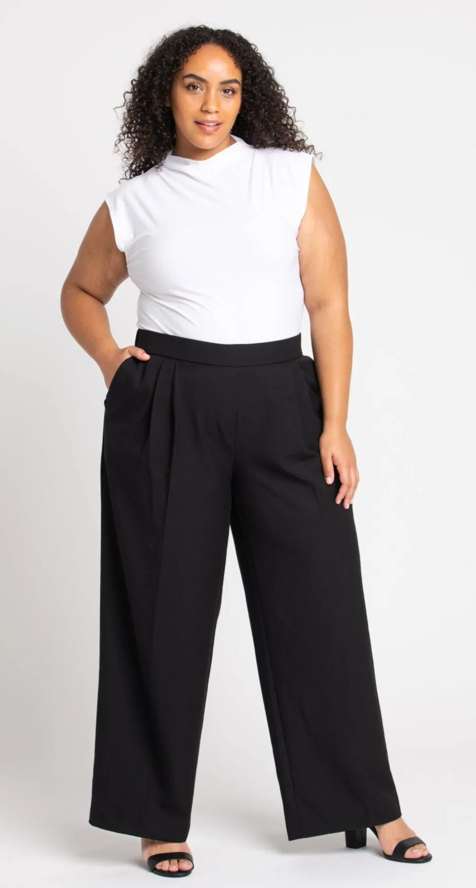 Roz & Ali™ Pleated Wide Leg Trouser Pants - Plus sold by Dress Barn product image thumbnail 4