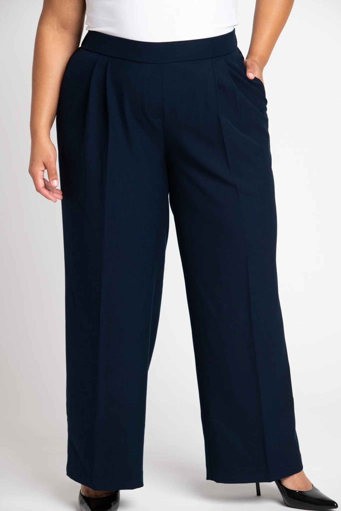 Roz & Ali™ Pleated Wide Leg Trouser Pants - Plus sold by Dress Barn