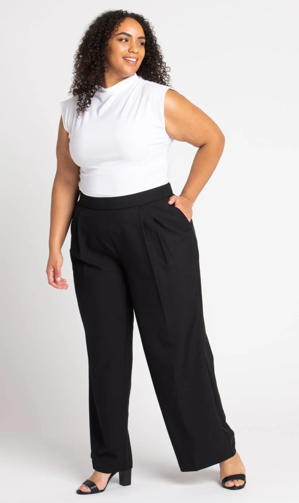 Roz & Ali™ Pleated Wide Leg Trouser Pants - Plus sold by Dress Barn product image thumbnail 5