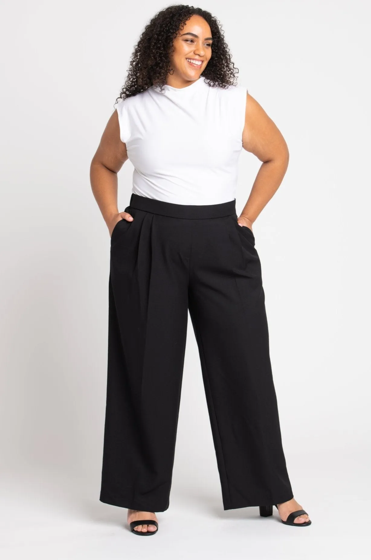 Roz & Ali™ Pleated Wide Leg Trouser Pants - Plus sold by Dress Barn product image thumbnail 2