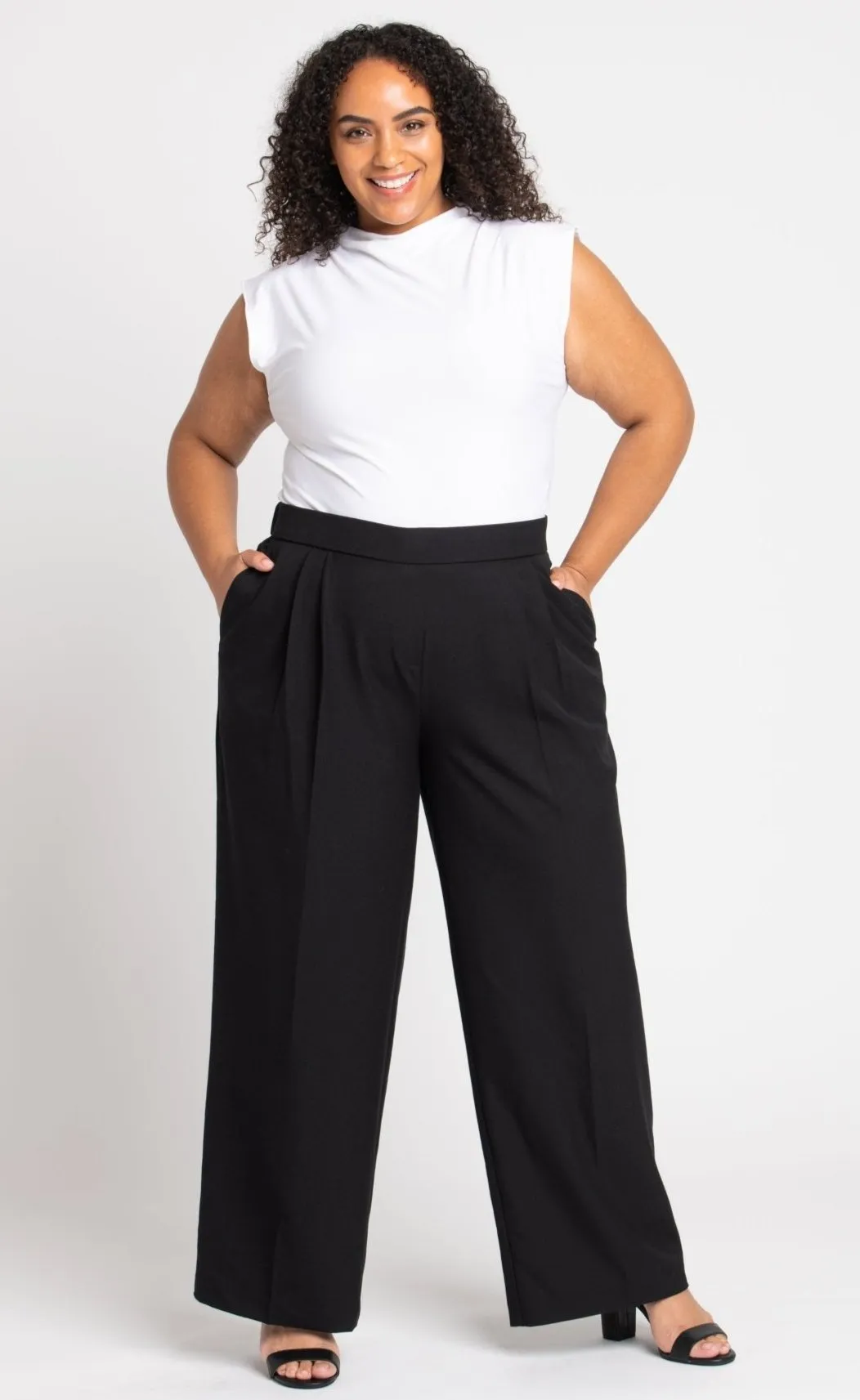 Roz & Ali™ Pleated Wide Leg Trouser Pants - Plus sold by Dress Barn product image thumbnail 3