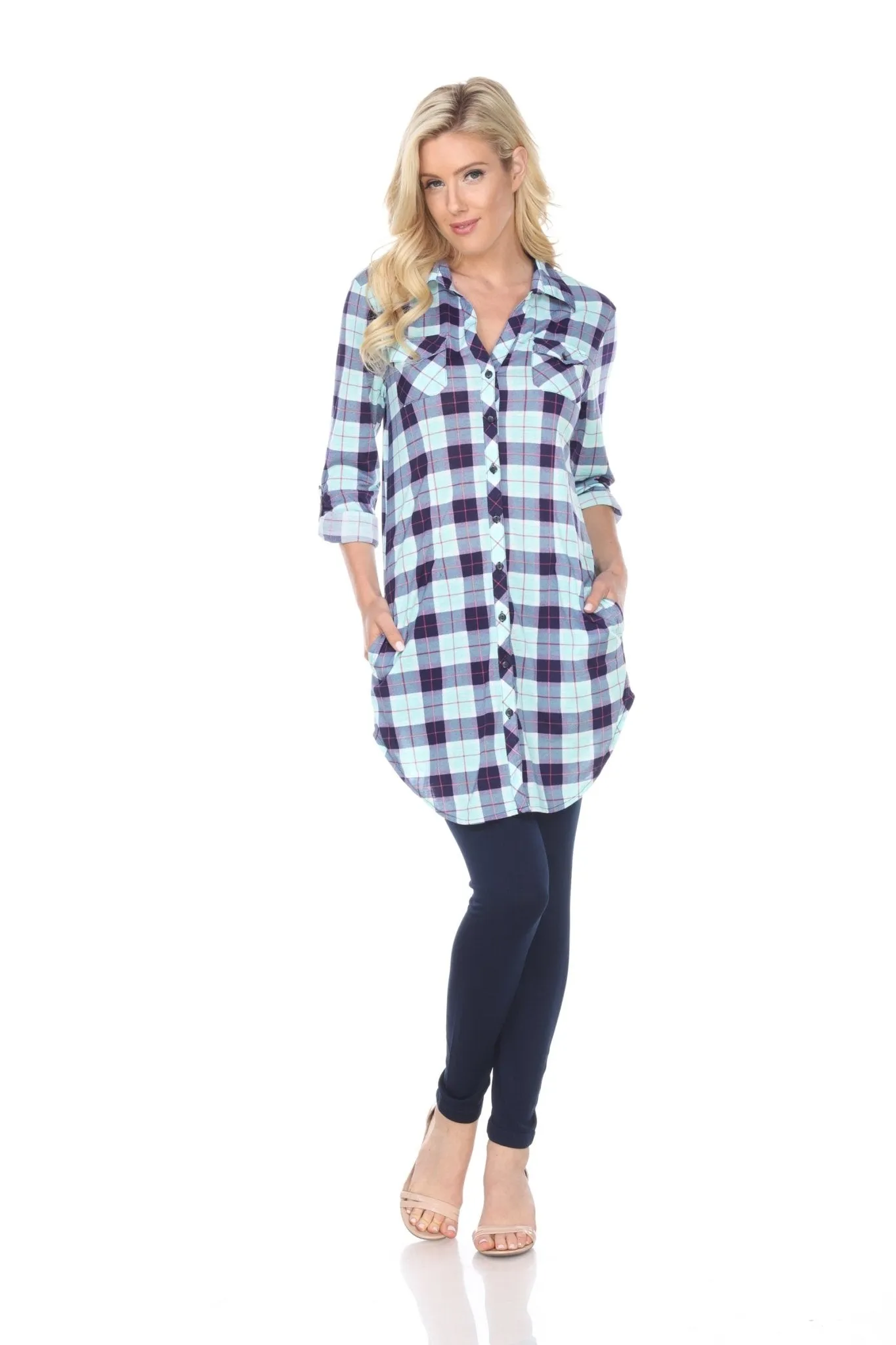 Piper Stretchy Plaid Tunic sold by Dress Barn product image thumbnail 5