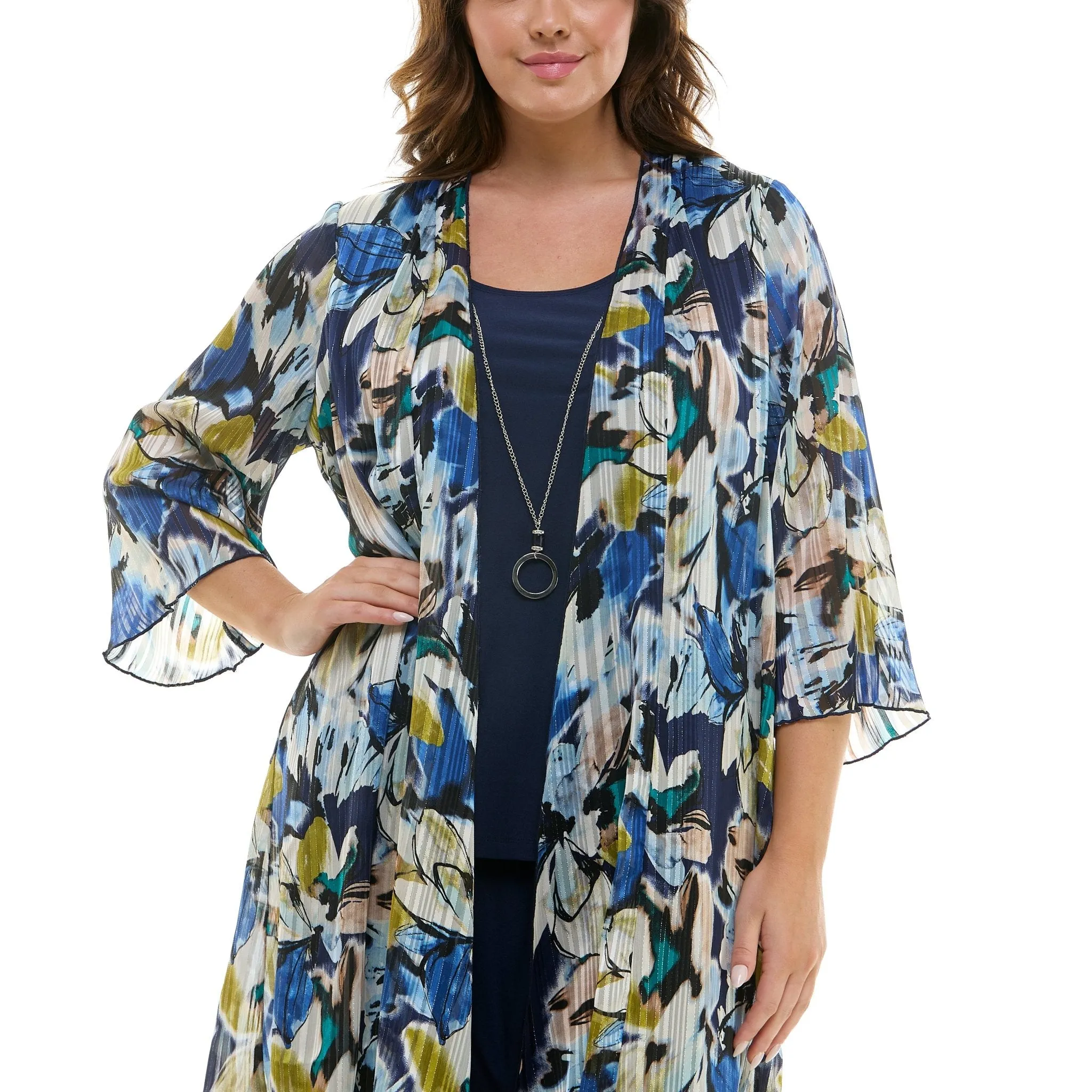 Navy Pantset With Necklace - Plus sold by Dress Barn product image thumbnail 3