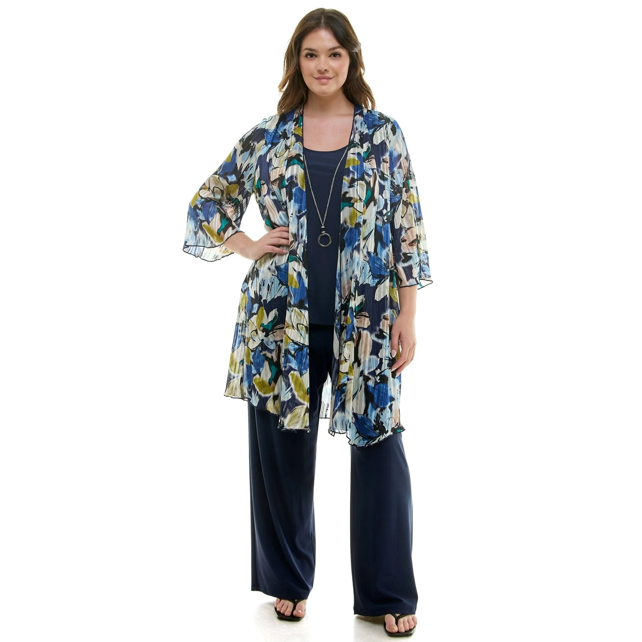 Navy Pantset With Necklace - Plus sold by Dress Barn product image thumbnail 4