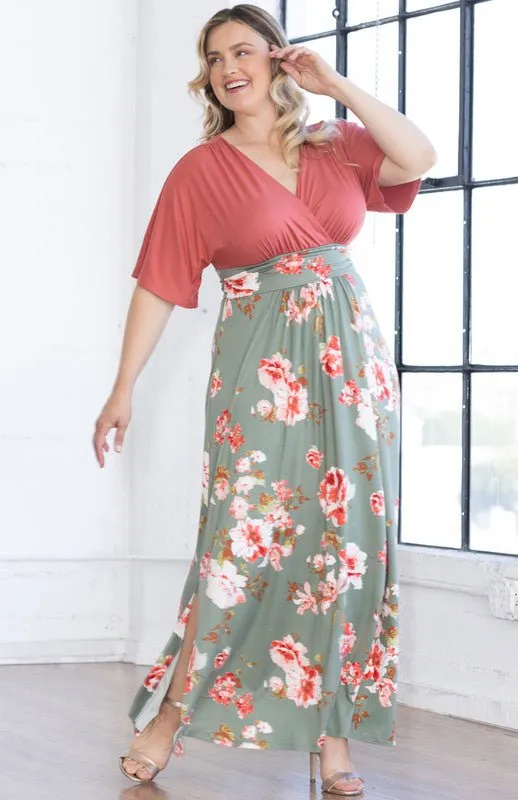 Havana Color Block Maxi Dress - Coral - Plus sold by Dress Barn product image thumbnail 3