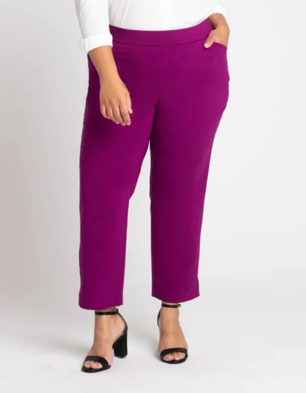 Roz & Ali™ Superstretch Magenta Pull On Ankle Pants - Plus sold by Dress Barn