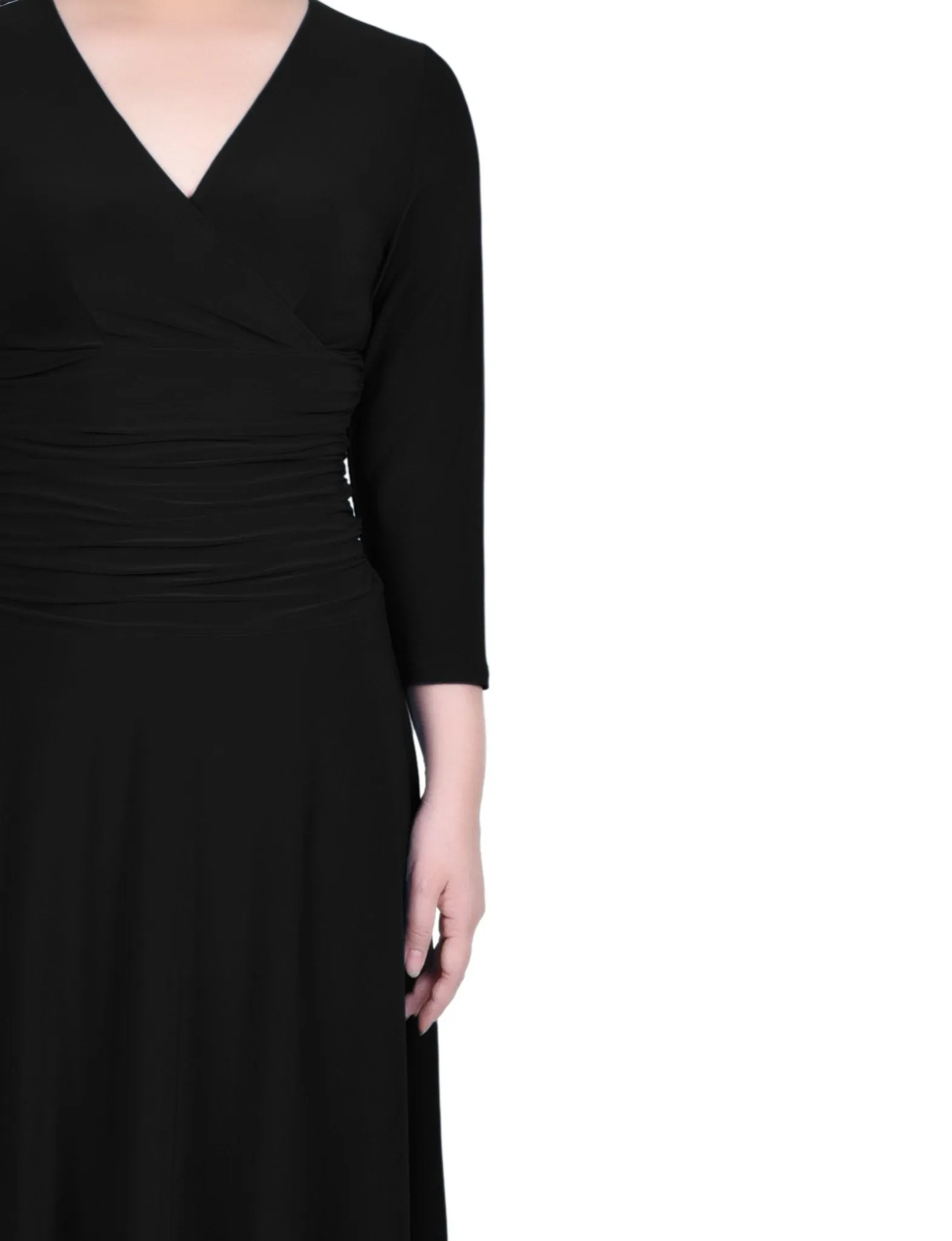3/4 Length Sleeve Rouched-Waist Dress - Petite sold by Dress Barn product image thumbnail 3