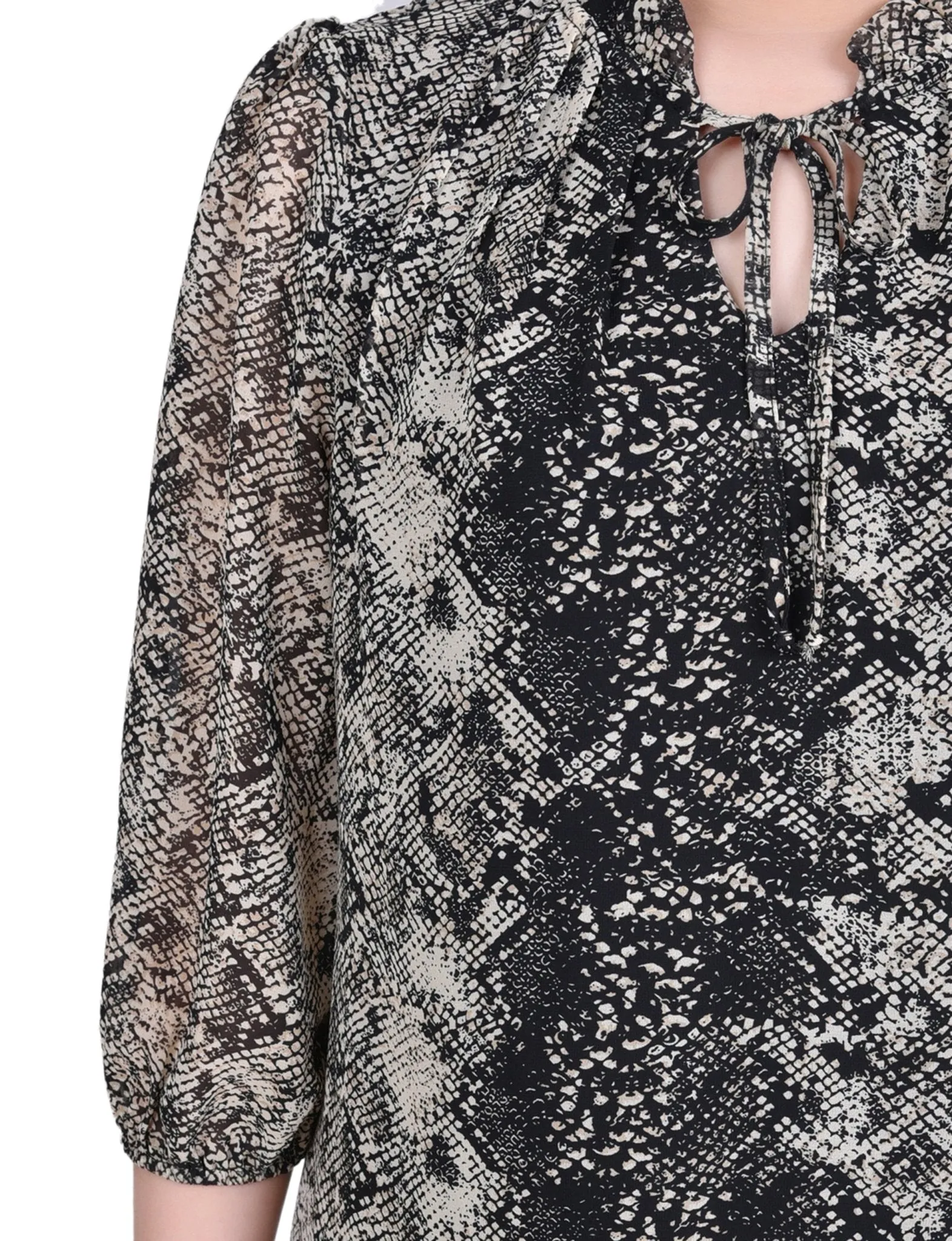 3/4 Length Sleeve Chiffon Blouse - Petite sold by Dress Barn product image thumbnail 3