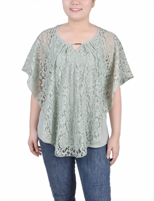 Lace Poncho With Bar - Petite sold by Dress Barn