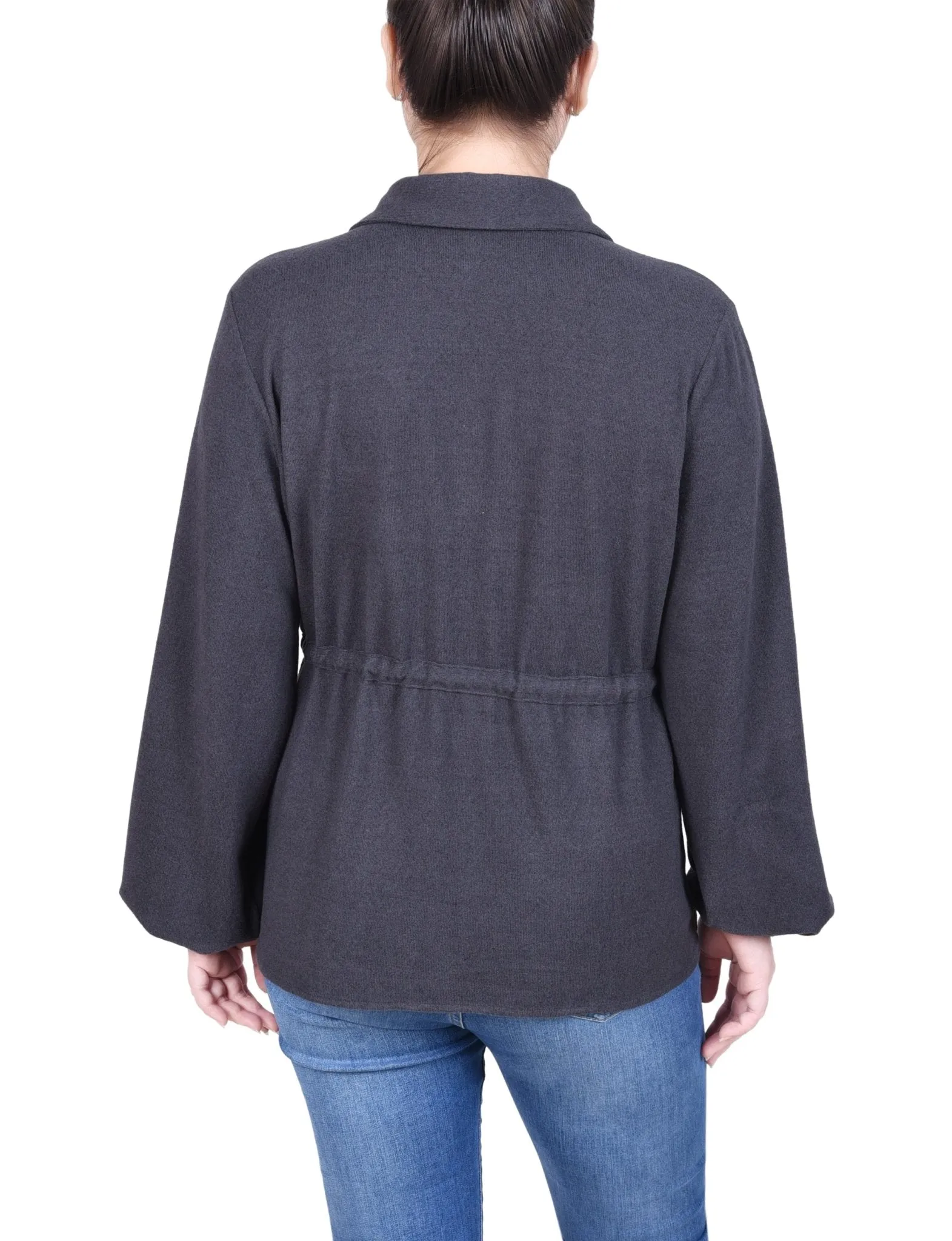 Long Dolman Sleeve Drawstring-Waist Tunic Top - Petite sold by Dress Barn product image thumbnail 4