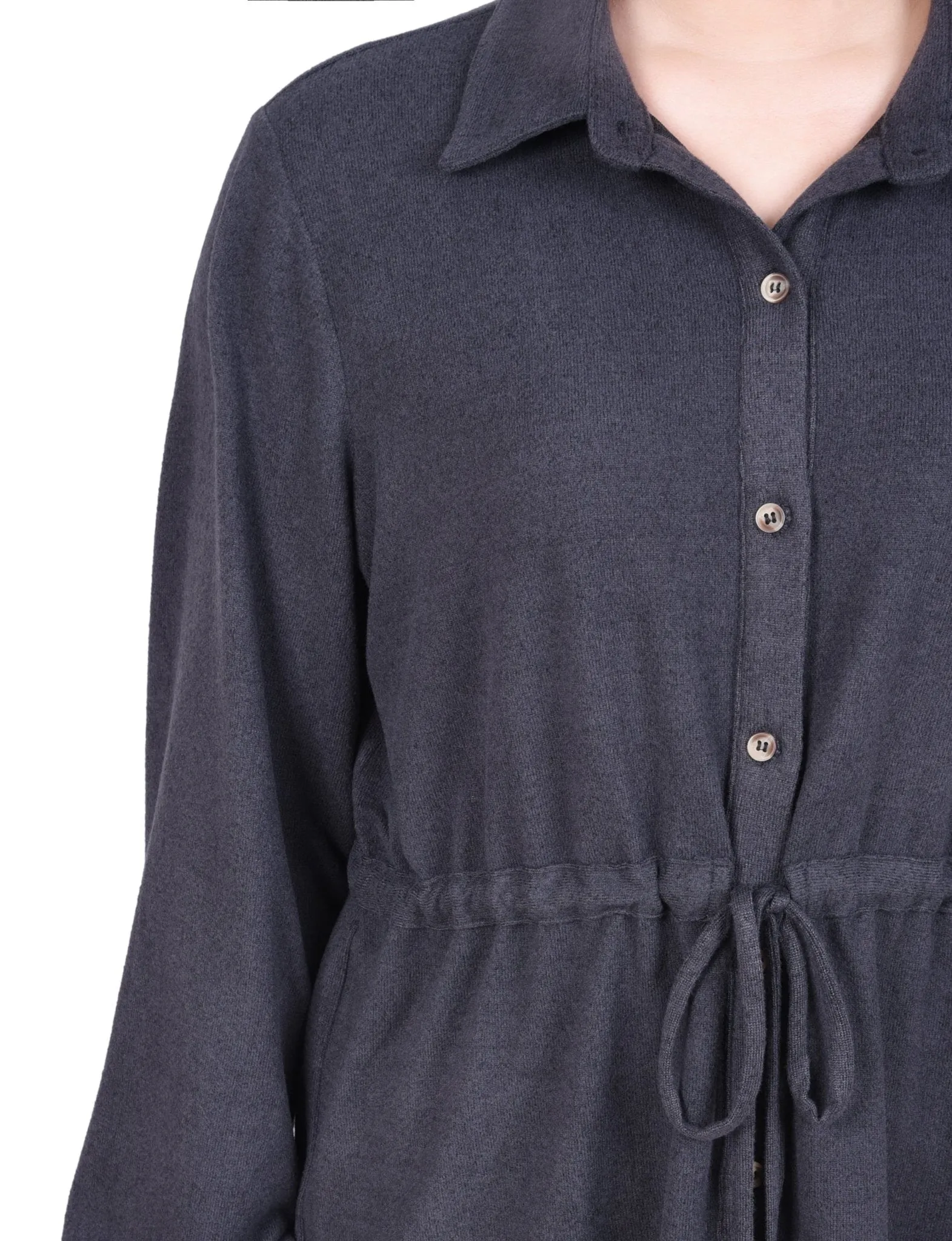 Long Dolman Sleeve Drawstring-Waist Tunic Top - Petite sold by Dress Barn product image thumbnail 3